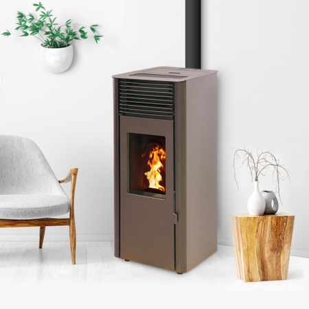 Poêle à granulés étanche EMAFLAM REVA 9 kW Noir + Box Wifi offert